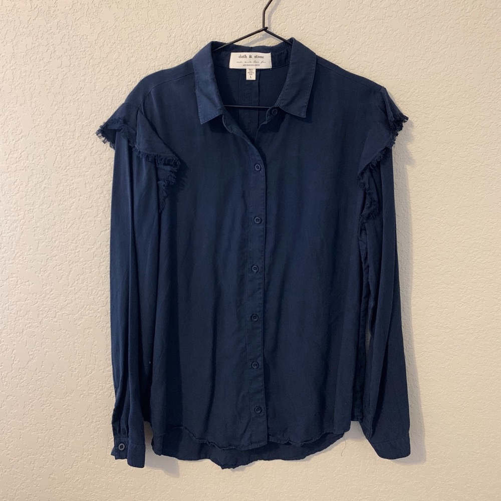 Cloth & Stone Anthropologie Button-down Top in Navy